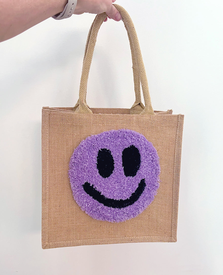 tufted tote - smileys