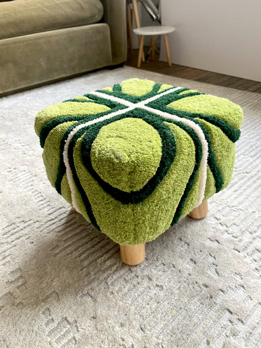 tufted footstool - leaf