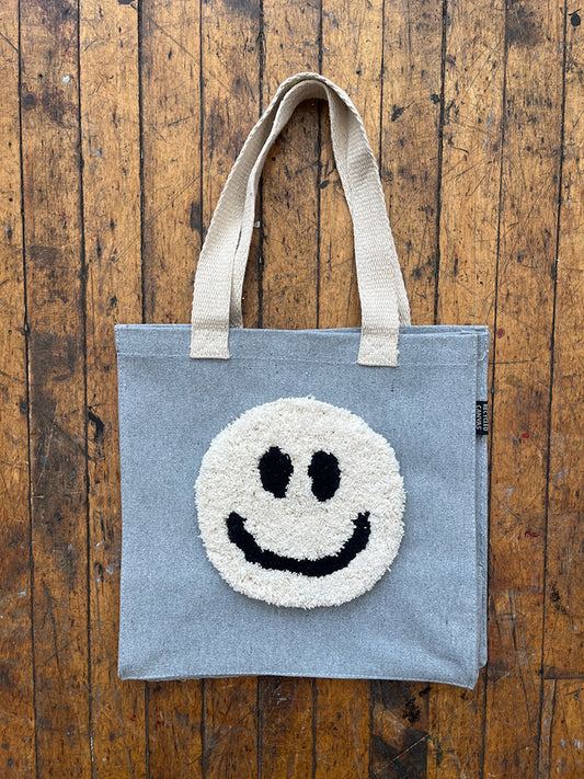 tufted tote - smileys