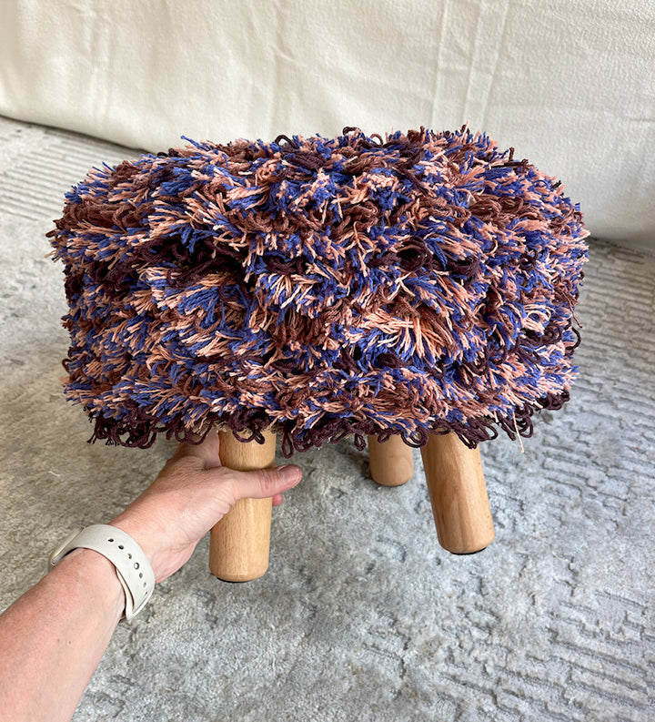 tufted footstool - shag 3