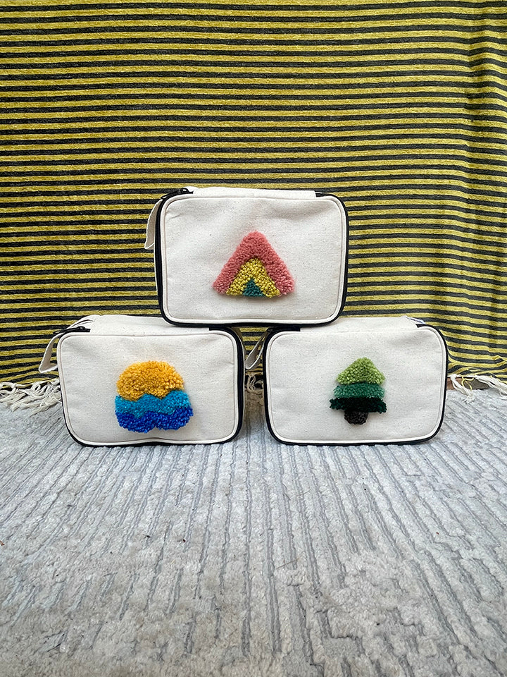 tufted zipper bags