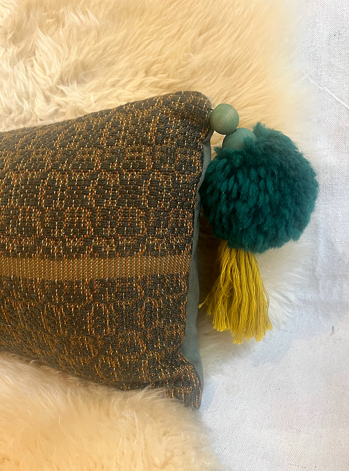 lumbar love handwoven pillow in 'cretonne'