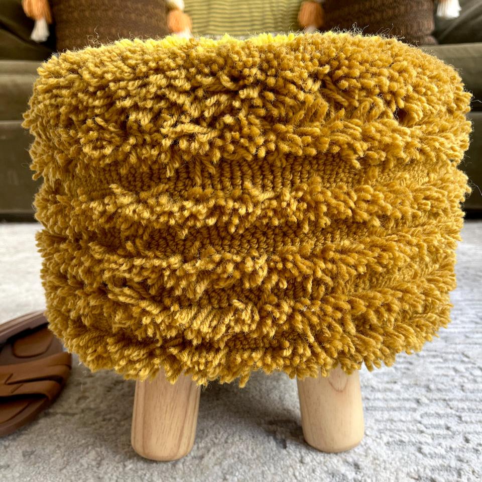 tufted footstool - sunflower