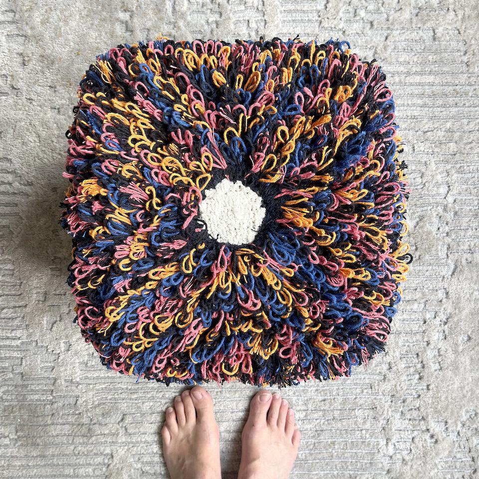 tufted footstool - shag 1